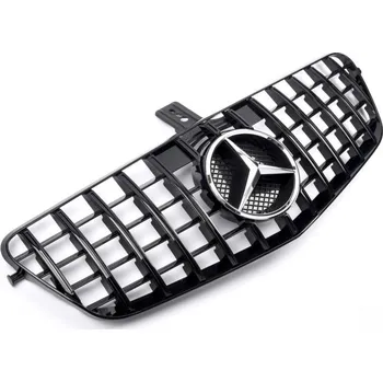 Autodíl PROTEC Přední maska Mercedes W212 2009-2013 černá, chromový znak