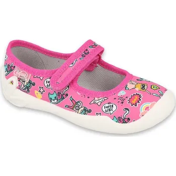 Dívčí bačkory Balerínky bačkůrky papučky Befado Blanca 114X483 s KOŽENOU STÉLKOU růžové super girl velikost: 27