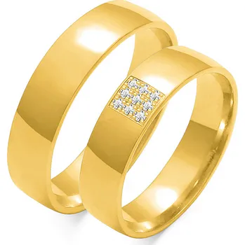 Prsten SOFIA zlatý dámský snubní prsten ZSO-129WYG-CZ