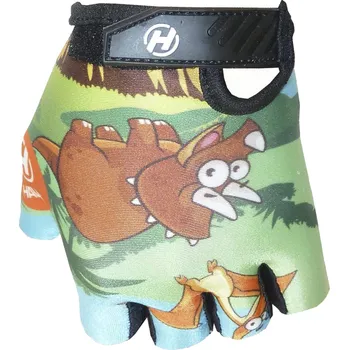 Cyklistické rukavice HAVEN Cyklistické rukavice krátkoprsté - DREAM KIDS - oranžová/černá/zelená