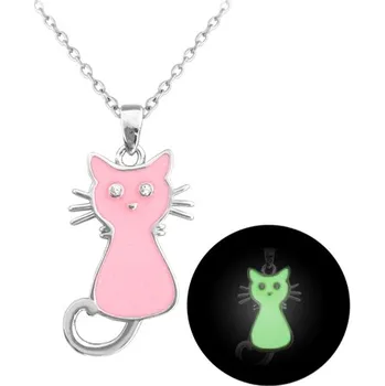 Náhrdelník Stříbrný svítící náhrdelník kočka JMAD0024PN38