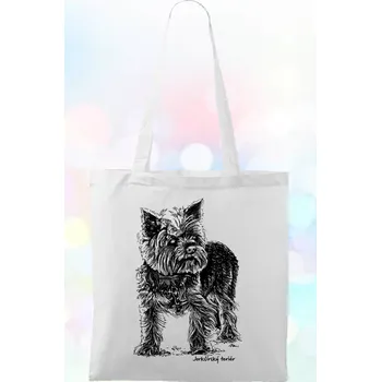 Plátěná taška - Jorkšírský teriér Barva: Bílá