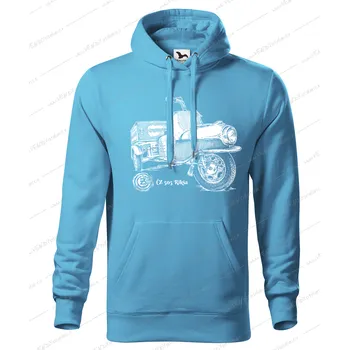 Dámská mikina Mikina - ČZ 505 Rikša Barva: Modrá - tyrkysová (44), Velikost: XXL, Střih: Pánské