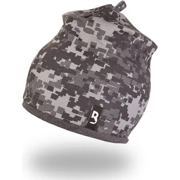Módní doplněk Little Angel Čepice podšitá Outlast® - pixel/tm.šedý melír Velikost: 5 | 49-53 cm