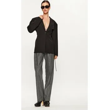 Dámské kalhoty Pinko Kalhoty z materiálu Palma 102197 A07P Šedá Loose Fit 40