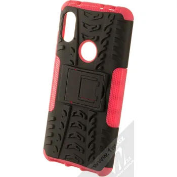 Pouzdro na mobilní telefon 1Mcz Tread Stand odolný ochranný kryt se stojánkem pro Xiaomi Redmi Note 6 Pro sytě růžová černá (hot pink black)