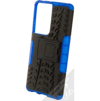 Pouzdro na mobilní telefon 1Mcz Tread Stand odolný ochranný kryt se stojánkem pro Samsung Galaxy S21 Ultra modrá černá (blue black)