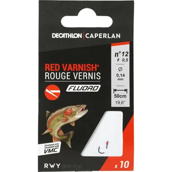 Rybářský háček CAPERLAN Háčky s návazcem na rybolov – Háček SN Hook fluoro red vanish 4