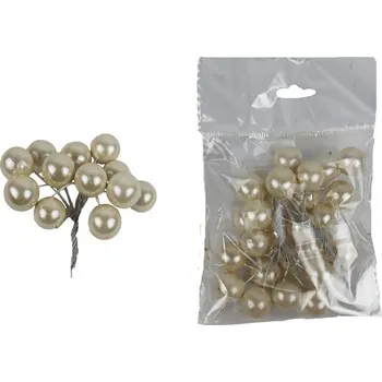 Vánoční dekorace Kulaté dekorace bobule, champagne X0529