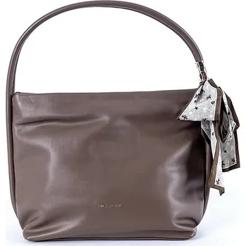 Středně velká hnědo-šedá kabelka na rameno David Jones CM6534