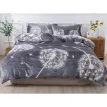 XPOSE® Mikroplyšové povlečení PAMPELIŠKY Exclusive - šedé 140x200 cm, 70x90 cm, Mikroplyš + Prodloužená možnost vrácení zboží do 50 dnů