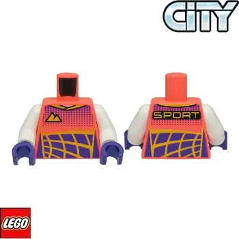 Stavebnice LEGO LEGO® Dílky na figurky LEGO Tělo potištěné Sportovní dres / Korálové / Torso 973pb4468c01