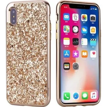 Pouzdro na mobilní telefon Flirt 2v1 plastový obal na iPhone X - zlatý