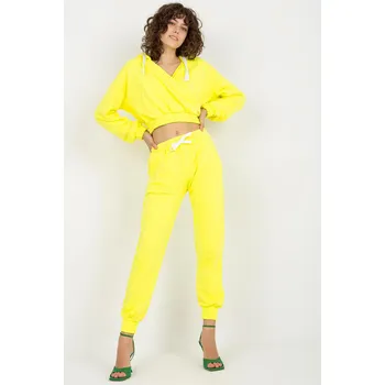 Tepláková souprava s krátkou mikinou model 74706 neonově žlutá