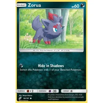 Volný čas Pokémon TEU 090/181 Zorua - Team Up Stav: Excellent, Verze: NORMAL