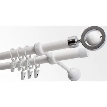 Garnýž kovová 420 cm dvouřadá - dvojitá 19 Jupiter bílá