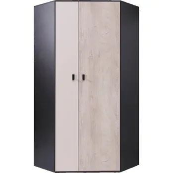 Šatní skříň PLANET č | šatní skříň PL2 UNI provedení | 90 cm | černá/dub/béžová