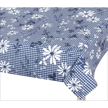 Brotex Ubrus modrá kostička s květem Rozměr: 120x140