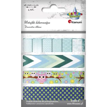 Stuha Dekor. stuha, TYRKYSOVÝ MIX, 4 druhy, 16mm x 4m, 1bal