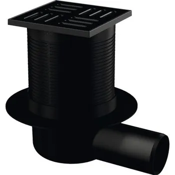 Podlahová vpusť form & style Redonda 105 x 105/50 mm vodorovný objemový průtok odtoku 37 l/min mřížka matně černá