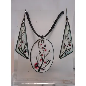 Souprava šperků Smaltovaná souprava č.1 Barva: Červená