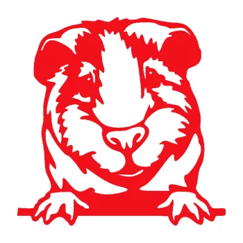 Samolepící dekorace SAMOLEPKA Morče 004 pravá (10 - červená) NA AUTO, NÁLEPKA, FÓLIE, POLEP, TUNING, VLASTNÍ TEXT, TISK, AUTOSAMOLEPKY.cz, POLEPY, OBRÁZEK, LOGO, SAMOLEPKY