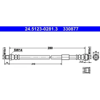 Brzdová hadice Brzdová hadice ATE 24.5123-0281.3