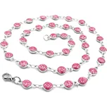 Steel Jewelry náhrdelník růžový z chirurgické oceli NH220157 dárkové balení zdarma