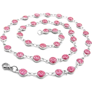 Náhrdelník Steel Jewelry náhrdelník růžový z chirurgické oceli NH220157 dárkové balení zdarma