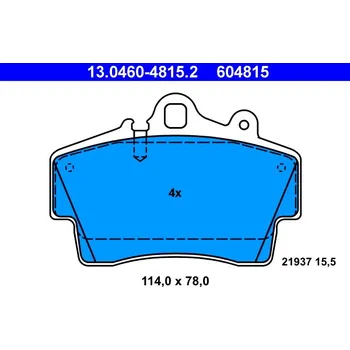 Brzdová destička Sada brzdových destiček, kotoučová brzda ATE 13.0460-4815.2