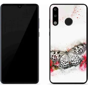 Pouzdro na mobilní telefon Gelový kryt mmCase na mobil Huawei P30 Lite - černobílý motýl