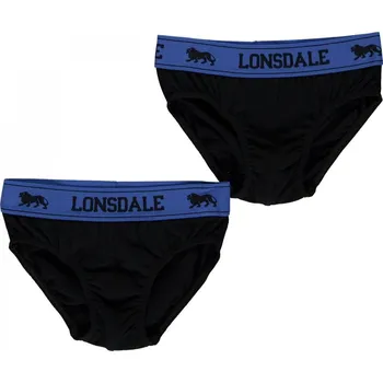 Chlapecké spodní prádlo Lonsdale 2 Pack Briefs Junior Boys Black/Blue 7-8 let