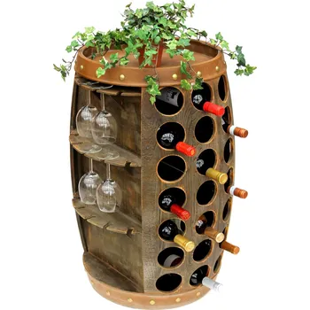 Stojan na víno Dandi Dřevěný stojan na víno ve tvaru sudu, s kapacitou až 42 lahví. "Dandi"