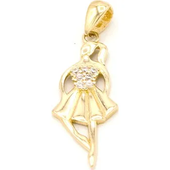 Přívěsek Zlatý přívěsek baletka se zirkony 0,85g