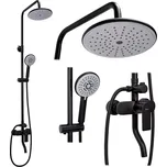 Sprchový set Rea Verso černý - vanová baterie, ruční a dešťová sprcha