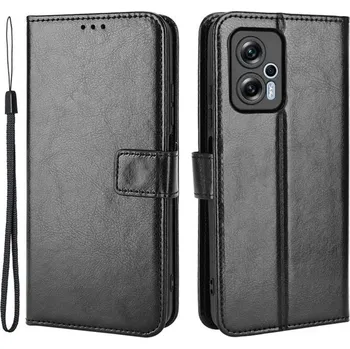 Pouzdro na mobilní telefon Crazy PU kožené peněženkové pouzdro na mobil Xiaomi Poco X4 GT 5G - černé