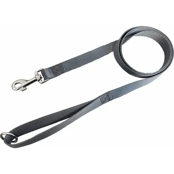 Vodítko pro psa HUHUBAMBOO vodítko JEDNOBAREVNÉ popruhové 2,5 x 150 cm, šedé