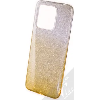 Pouzdro na mobilní telefon 1Mcz Shining Duo TPU třpytivý ochranný kryt pro Xiaomi Redmi 10C stříbrná zlatá (silver gold)