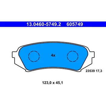 Brzdová destička Sada brzdových destiček, kotoučová brzda ATE 13.0460-5749.2