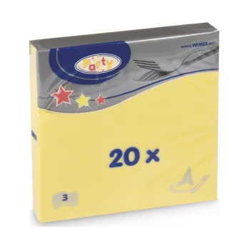 Wimex papírové ubrousky žluté 3-vrstvé 33 cm x 33 cm 20 ks