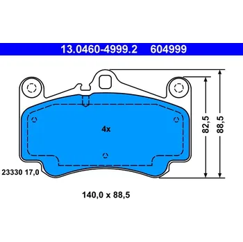 Brzdová destička Sada brzdových destiček, kotoučová brzda ATE 13.0460-4999.2