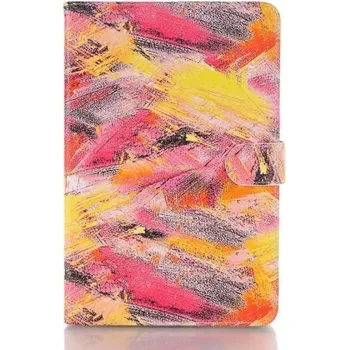 Pouzdro na tablet Colory PU kožené knížkové pouzdro na iPad mini 4 - červenožluté