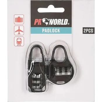 Visací zámek zámek na zavazadlo kódový sada 2ks, 4,3*3,5cm + 5,5*2cm 386714