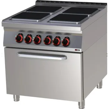 Sporák Elektrický sporák s horkovzdušnou troubou SPQT-90/80-11E Red Fox 900 čtvercové plotny