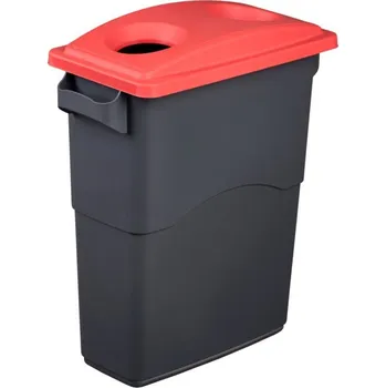 Odpadkový koš Nádoba na třídění odpadu 75 litrů + červené víko na plasty