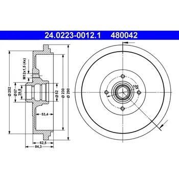 Brzdový buben Brzdový buben ATE 24.0223-0012.1