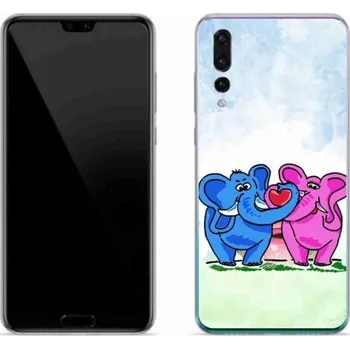 Pouzdro na mobilní telefon Gelový kryt mmCase na mobil Huawei P20 Pro - zamilovaní sloni