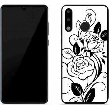 Pouzdro na mobilní telefon Gelový kryt mmCase na mobil Huawei P30 Lite - černobílá růže