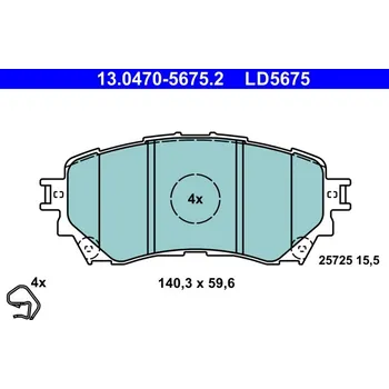 Brzdová destička Sada brzdových destiček, kotoučová brzda ATE 13.0470-5675.2