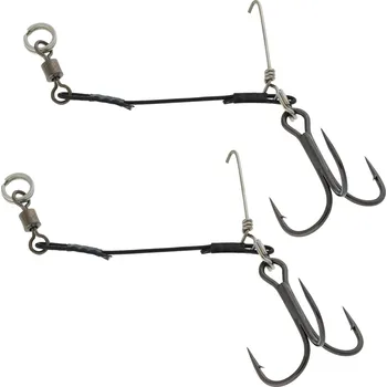 Rybářský háček CAPERLAN Návazec na lov štik přívlačí Brochet Stinger STGR 1T
